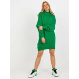 Fashion Hunters Green loose knitted turtleneck dress Cene