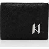 Karl Lagerfeld Usnjena denarnica moška, črna barva, 245M3208