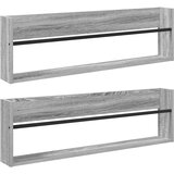  Polica za časopise s policom 2 pcs Siva Sonoma 100 x 12 x 30 cm | shoptok.hr