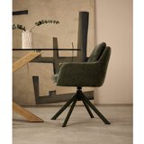 Kave Home Temno zelen oblazinjen jedilni stol z nasloni za roke Lexa – | Shoptok.si