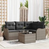  Sjedeća garnitura za vrt 5 kom. Crna poliratan Siva 177,5 x 122,5 x 69 cm | shoptok.hr