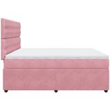  Krevet s oprugama i madracem ružičasti 200x200 cm baršunasti | shoptok.hr