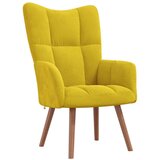  Stolica za opuštanje s osloncem za noge boja senfa baršunasta | shoptok.hr
