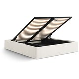 Micadoni Krem tapecirani bračni krevet s prostorom za odlaganje/bez uzglavlja s podnicom 200x200 cm Susan – | shoptok.hr