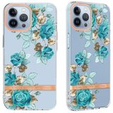 Chameleon Gumiran ovitek (TPUP) za Apple iPhone 14 Pro Max, flowers, moder | Shoptok.si