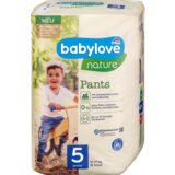 babylove nature pelene gaćice junior, veličina 5 (12-17kg) 18 kom