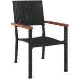  7-dijelni vrtni blagovaonski set od poliratana crni | shoptok.hr