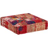  Tabure s patchworkom četvrtasti pamučni 50 x 50 x 12 cm crveni | Eponuda.com