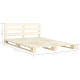  Okvir za krevet od paleta od masivne borovine 140 x 200 cm | shoptok.hr