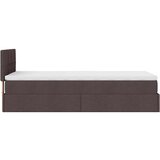 vidaXL Otomanski posteljni okvir z vzmetnico rjav 80x200 cm blago, (21608572) | Shoptok.si