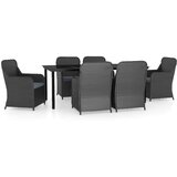 7-dijelni vrtni blagovaonski set s jastucima crni | shoptok.hr