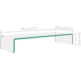  Stalak za TV /Monitor Prozirno Staklo 80x30x13 cm | shoptok.hr