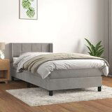 Box spring postelja z vzmetnico svetlo siva 80x200 cm žamet, (20724852) Cene