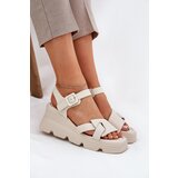 Boto Women's Leather Wedge Sandals Artiker 54C1624 Beige | Shoptok.si