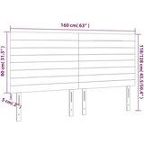vidaXL LED uzglavlje crno 160x5x118/128 cm od tkanine | shoptok.hr