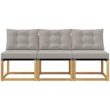 3 Komad Srednja sofa za van Masivno bagremovo drvo, Tekstilen | Eponuda.com