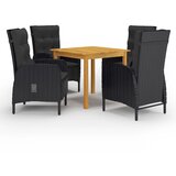  5-dijelni vrtni blagovaonski set crni | shoptok.hr