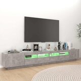 TV ormarić s LED svjetlima siva boja betona 260 x 35 x 40 cm | Eponuda.ba