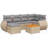 Maison Chic Seti vrtnega pohištva - Vrtna garnitura - Vrtni pohištvo set 7-delna z blazinami bež poli ratan, (21804876) | Shoptok.si