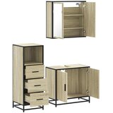  3-dijelni set kupaonskog namještaja boja hrasta sonome drveni | shoptok.hr