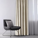 Restilo Bež zavjesa za djelomično zamračenje od samta 140x270 cm Eyelets – | shoptok.hr