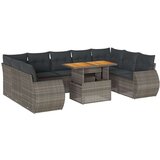  10-dijelni set vrtnih sofa od poliratana s jastucima sivi | shoptok.hr
