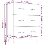  Komoda siva boja betona 69,5x34x90 cm od konstruiranog drva | shoptok.hr