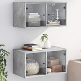  Zidni ormarići staklena vrata 2 kom boja betona 68,5x37x35 cm | shoptok.hr