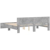  Okvir za krevet s uzglavljem i LED siva boja betona 200x200 cm | shoptok.hr