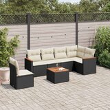  7-dijelni set vrtnih sofa od poliratana s jastucima crni | shoptok.hr