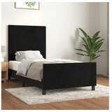  Posteljni okvir z vzglavjem črn 80x200 cm žamet | Shoptok.si