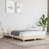 Maison Chic Posteljni okvir - Dvoposteljna postelja - Zakonska postelja brez vzmetnice krem 120x190 cm blago-J12139, (21771659) | Shoptok.si
