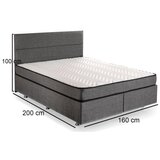 Hanah home bračni krevet silver grey (160 x 200)