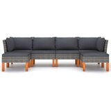  6-dijelna vrtna garnitura od poliratana s jastucima siva | shoptok.hr