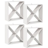 Stalak za vino 4 pcs Bijelo 62 x 25 x 62 cm Čvrsto borovo drvo | shoptok.hr