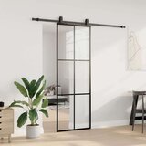 vidaXL Klizna vrata s priborom crna 76 x 205 cm od ESG stakla | shoptok.hr