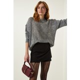 Happiness İstanbul Women's Black Asymmetric Detail Knitted Shorts Skirt cene