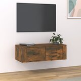 Viseći TV ormarić boja hrasta 80 x 36 x 25 cm konstruirano drvo Cijene