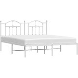 Metalni okvir za krevet s uzglavljem bijeli 160x200 cm | shoptok.hr