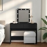 The Living Store Toaletna mizica z LED lučkami črna 100x40x130 cm - Toaletna Mizica, (21671086) Cene