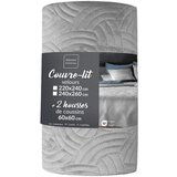 Douceur d intérieur Siv žameten komplet pregrinjala in prevleke za vzglavnik 240x260 cm Solange – | Shoptok.si