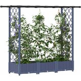  Povišeni krevet s mrežom i krovom Sivi 164 x 40 x 123 cm PP | shoptok.hr
