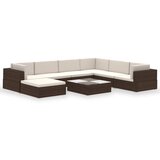 Maison Chic Seti vrtnega pohištva - Vrtna garnitura - Vrtni pohištvo set z blazinami 8-delna poli ratan rjava, (21797177) | Shoptok.si