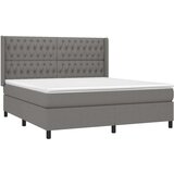  Box spring postelja z vzmetnico LED temno siva 180x200 cm blago, (20788984) | Shoptok.si