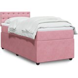 vidaXL Box spring krevet s madracem ružičasti 90x200 cm baršunasti | shoptok.hr