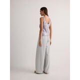 Reserved - Hlače širokih nogavica s visokim udjelom viskoze i naborima - light grey | shoptok.hr