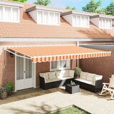 vidaXL Samodejna Zložljiva Tenda Rdeče in Oranžne Barve 500x300 cm | Shoptok.si