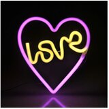  LED neonska zidna dekoracija LOVE LED/3W/3xAA USB ružičasta | Eponuda.com