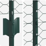 vidaXL Ograje Stebrički 11 kos U-Kanal Zelena 100 cm Jeklo, Šesterokotna ograja Zelena 1x50 m Jeklo | Shoptok.si