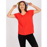 Fashion Hunters A red casual blouse with a SUBLEVEL round neckline Cene